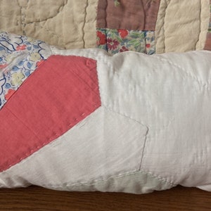 Reversible Vintage Quilt Squares Made Into Pillow