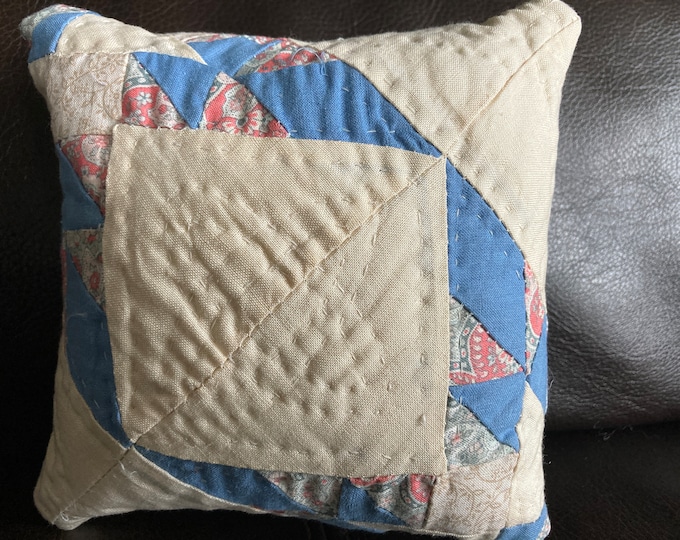 Vintage Quilt Blocks Repurposed into Pillow