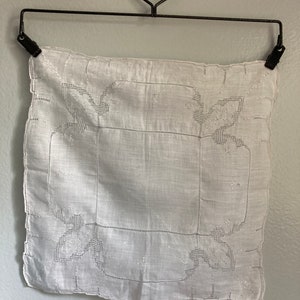 Vintage Dainty Tatted and Embroidered Handkerchief