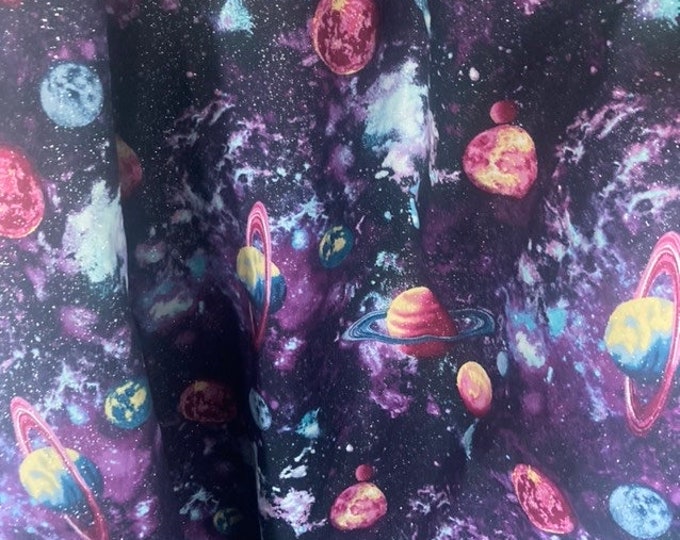 Solar System Glitter Fabric Baby Or Toddler Blanket with Minky Backing