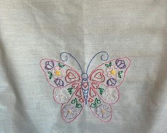 Hand Embroidered Butterfly Cotton Hand Towel
