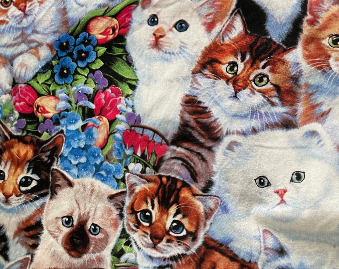 Kitten Love Fabric Baby or Toddler Blanket with Minky Backing