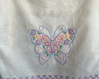 Hand Embroidered Butterfly Cotton Hand Towel