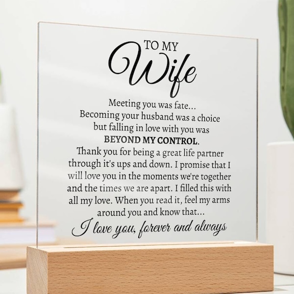 To My Wife Sentimental Gift, Office Gift for Wife, Wife Work Gift, Wife Birthday Gift, Wife on Anniversary, Surprise Wife Christmas Gift