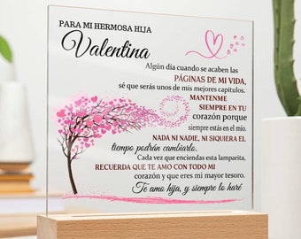 Lampara Con Mensaje de Amor Para Hija - Personalizado - Eres Mi Mayor Tesoro - Regalos de Navidad para Hija, Regalos de Cumpleanos para Hija