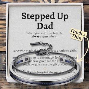 To My Stepped Up Dad Bracelet Set Gift for Stepfather, Birthday Gift for Stepdad, Step Dad Gift from Daughter, Thoughtful Step Dad Gift