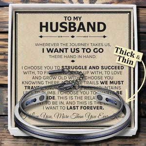 Conjunto de pulseira sentimental para marido, presente da esposa, presente para aniversário do marido, pequeno presente para aniversário do marido, ideias românticas para aniversário