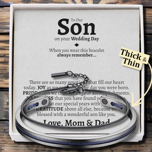Bedeutungsvoller Sohn Hochzeitsarmband Geschenkset von den Eltern, Sohn heiratet, Hochzeitsgeschenk für Sohn von Mutter, für meinen Sohn an seinem Hochzeitstag