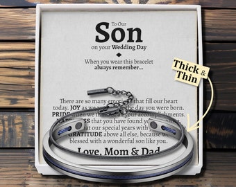 Meaningful Son Wedding Bracelet Gift Set from Parents, Son Getting Married, Wedding Gift for Son from Mom, To My Son on His Wedding Day