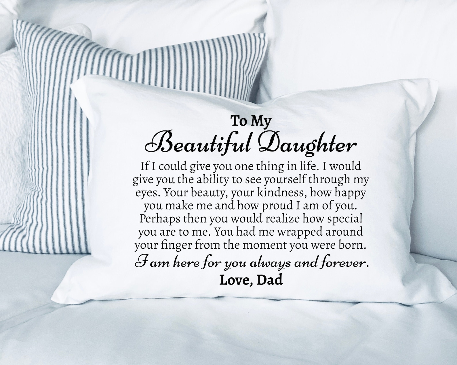 To My Daughter Pillow Cover From Dad Father to Daughter Gift Etsy
