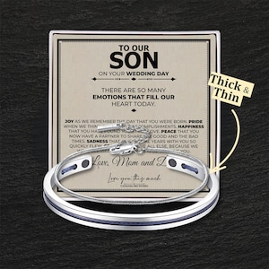 Wedding Gift for Son from Parents - Cuff & Box Chain Combo, To My Son on his Wedding Day, Parents to Son Wedding Gift, Parents to Groom