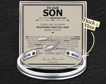 Wedding Gift for Son from Parents - Cuff & Box Chain Combo, To My Son on his Wedding Day, Parents to Son Wedding Gift, Parents to Groom