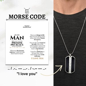 Personalized Morse Code Dog Tag for Him, Custom Dog Tag for Men, Mens Dog Tag Necklace Engraved, Dog Tags for Military, Gold Dog Tag Pendant