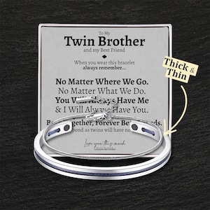 Zwillingsbruder Geschenk Armband Set - Manschette & Box Kette Duo - Hypoallergen - Geburtstag Andenken für Zwilling - Sentimental Geschwister Bindung Zwillingsbruder