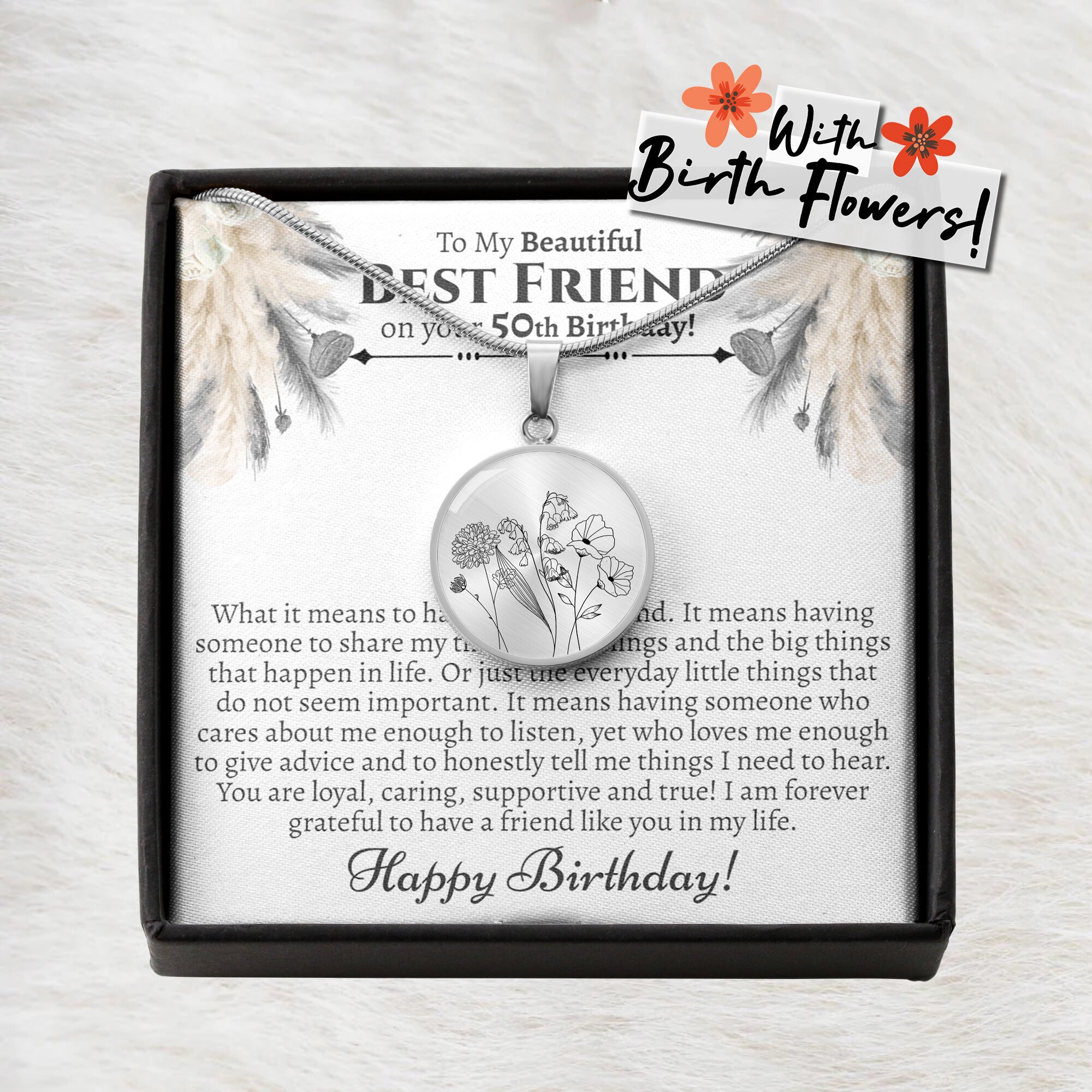 Best Friend 50th Birthday Gift Best Friend 50th Present 50th Birthday Gift Ideas for Best Friend Female 50th Birthday Jewelry Etsy