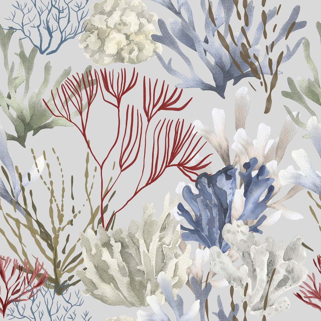 Coral Wallpaper, Peel and Stick, Ocean Corals for Your Coastal Home