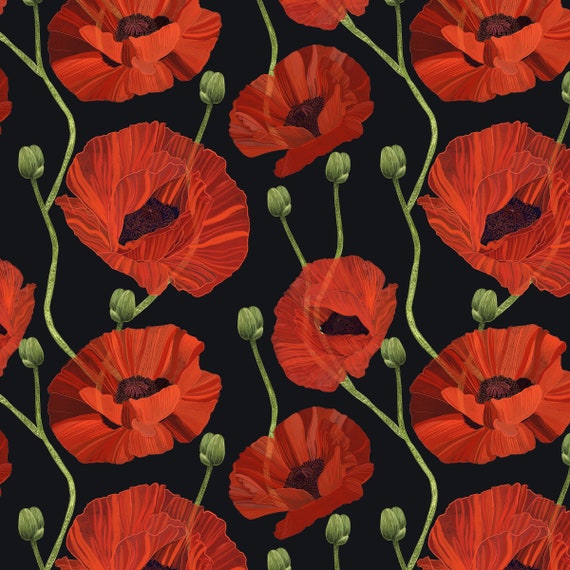 Cute oven mitts with vivid red poppies made in Provence