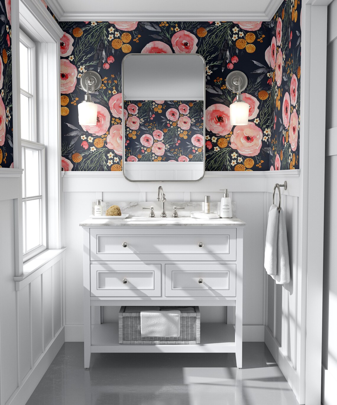 Wallpaper Peel and Stick Fabric Wallpaper Black Pink | Etsy