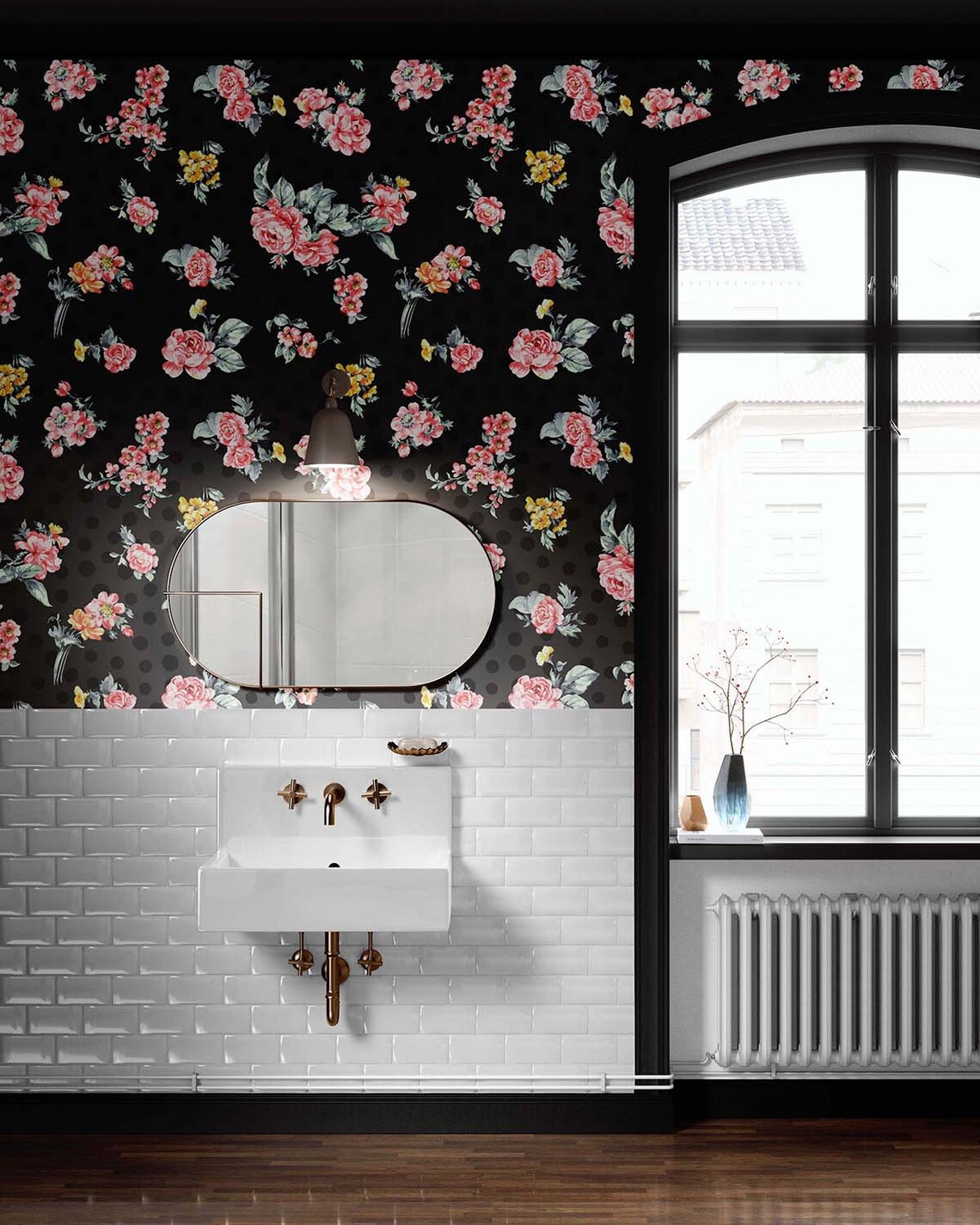 Wallpaper Peel and Stick Fabric Wallpaper Pink Black | Etsy