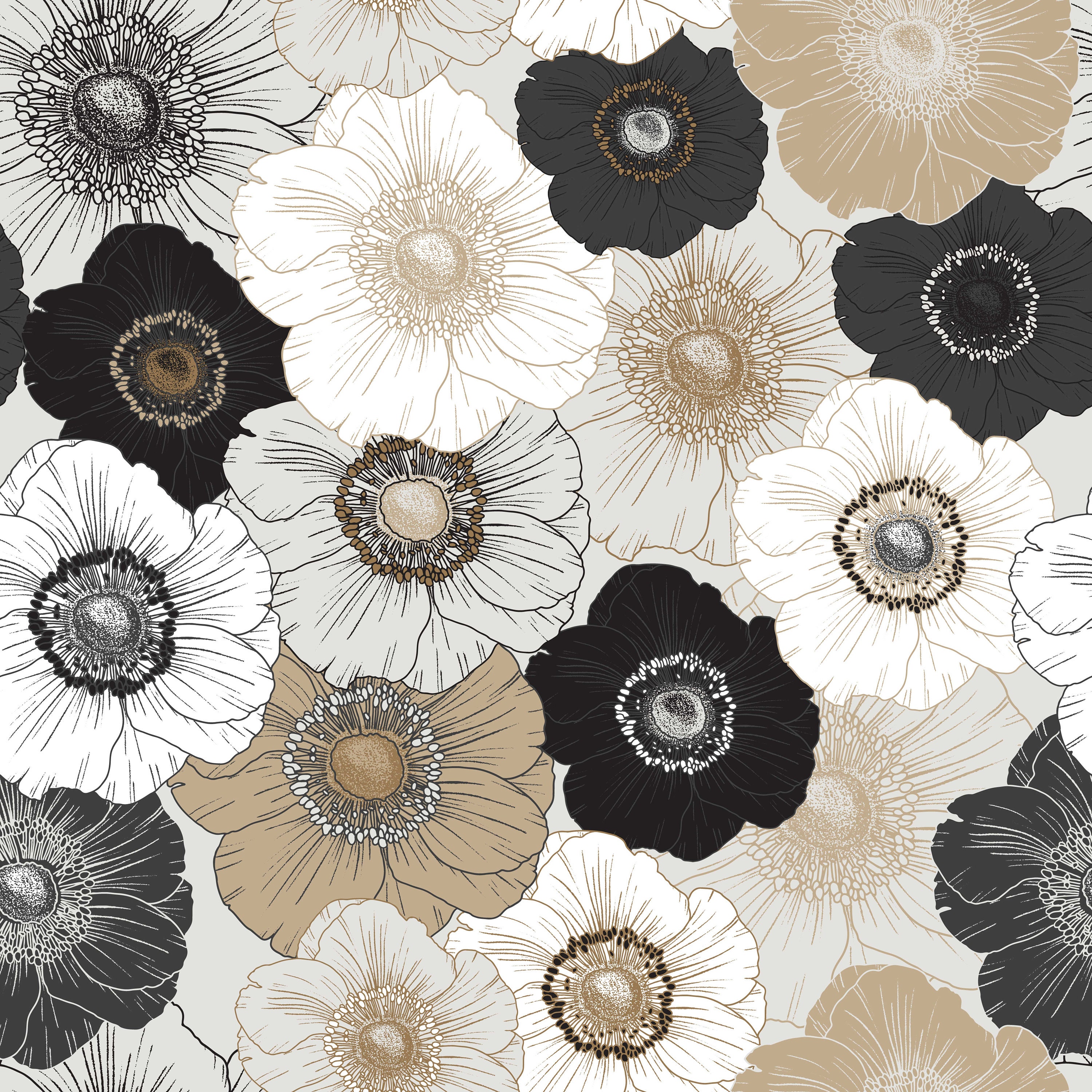 Floral Wallpaper Peel and Stick Anemone Modern