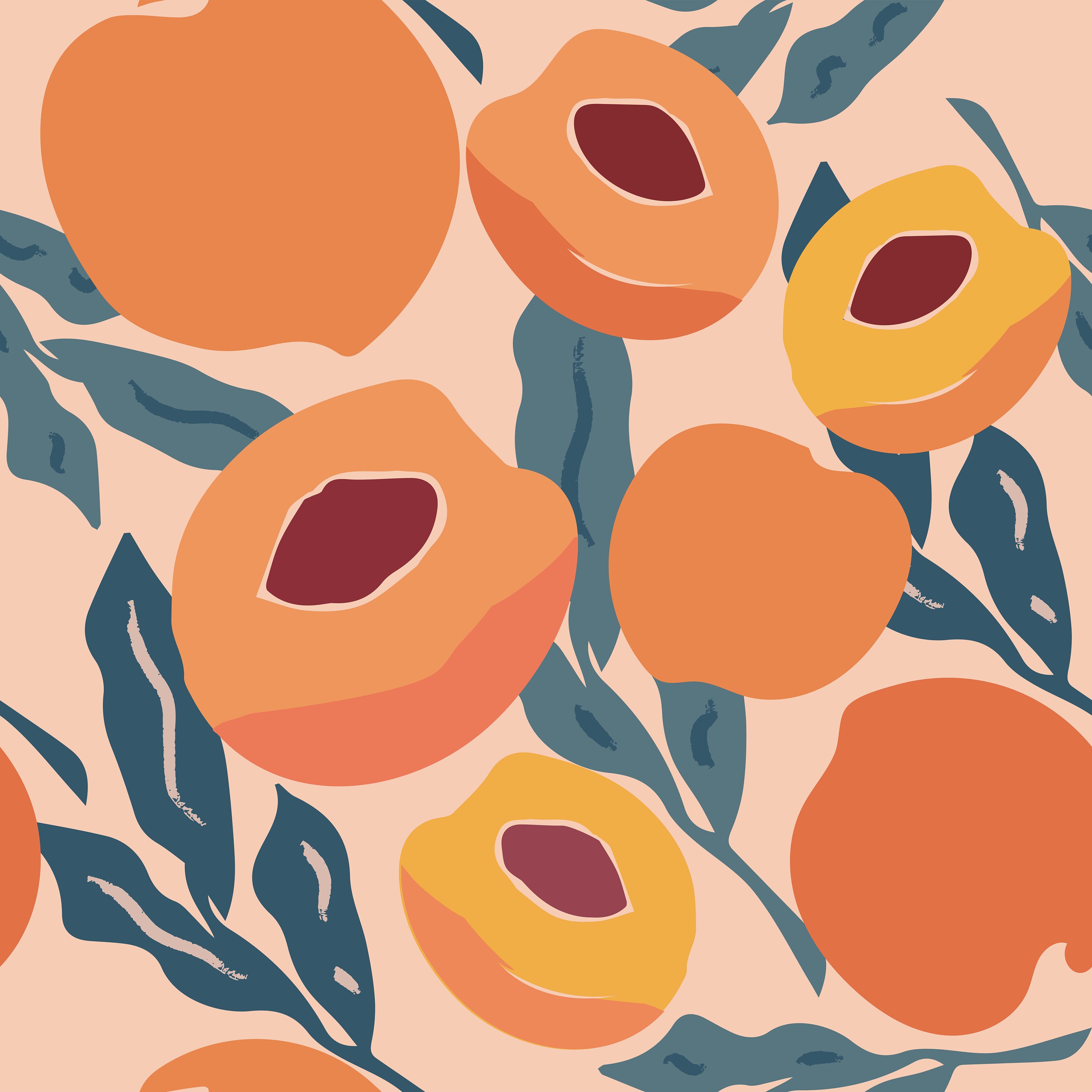 Peach And Eggplant Fabric, Wallpaper and Home Decor