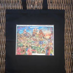 Pepperland - Reusable grocery bag/ canvas tote bag/purse - from Welcome to Pepperland poster by Carl Alm- Beatles inspired