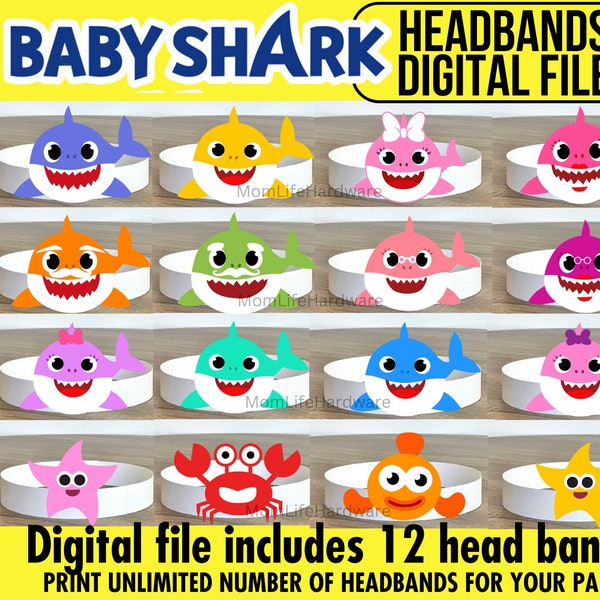 Shark Birthday Hats, Sharks Birthday Decoration, Shark Girl's Boy's Brithday Decor, Background, tiburón cumpleaños, requin décoration fête