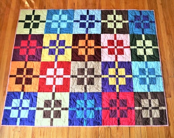 Amish-Inspired Crosshairs Couch Quilt or Wallhanging