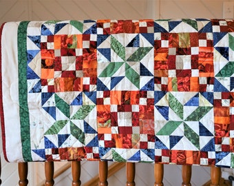 Scrappy Stars and Squares - Wallhanging or Couch Quilt