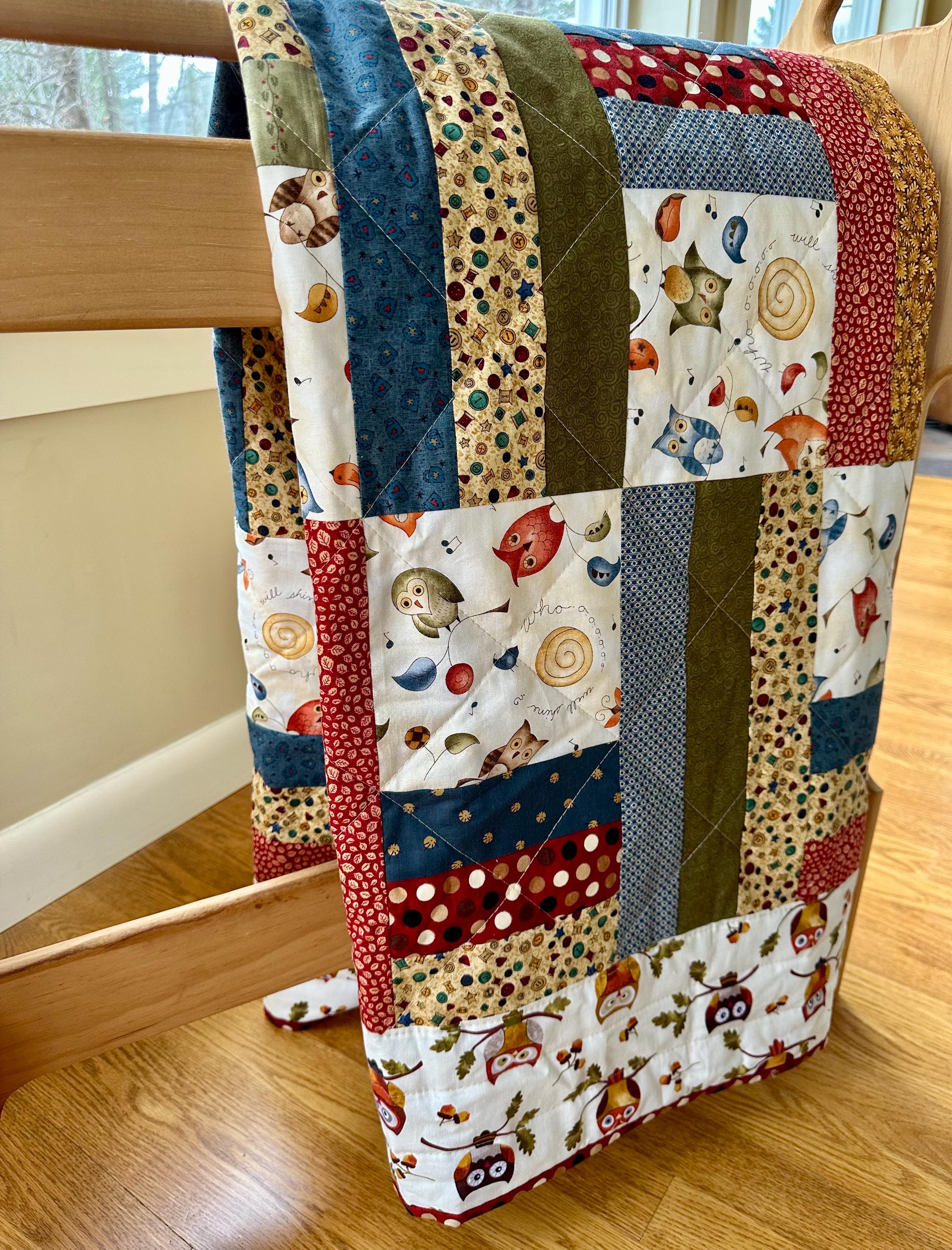 Owls Win the Day -- Baby Quilt