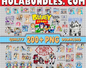 Mega 200+ Bluey Png Bundle, Blue Dog Birthday Png Bundle, Bluey Family PNG, Bluey Png, Bluey Bingo Png, Bluey Mom Png, Bluey Mufin PNG