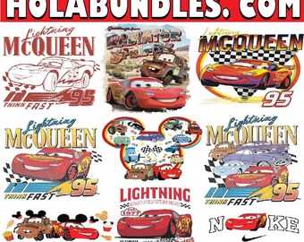 Retro Lightning Mcqueen PNG Bundle, Think Fast Cars Png, Rusteze Cars PNG, Pixar Cars PNG, Car Family Vacation Png, Lightning Mcqueen Png