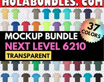 Next Level 6210, Next Level Mockup, NL6210 Mock Up, Transparent Mocks, Unisex CVC Short Sleeve Crew, Mock-up Bundle, Design Template