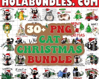 35+ Designs Cat Christmas Bundle, Cat Christmas, Xmas Cat Png, Pet Christmas, Meowy Christmas Png, Cat Ornament, Funny Cat Png, Cat Lover