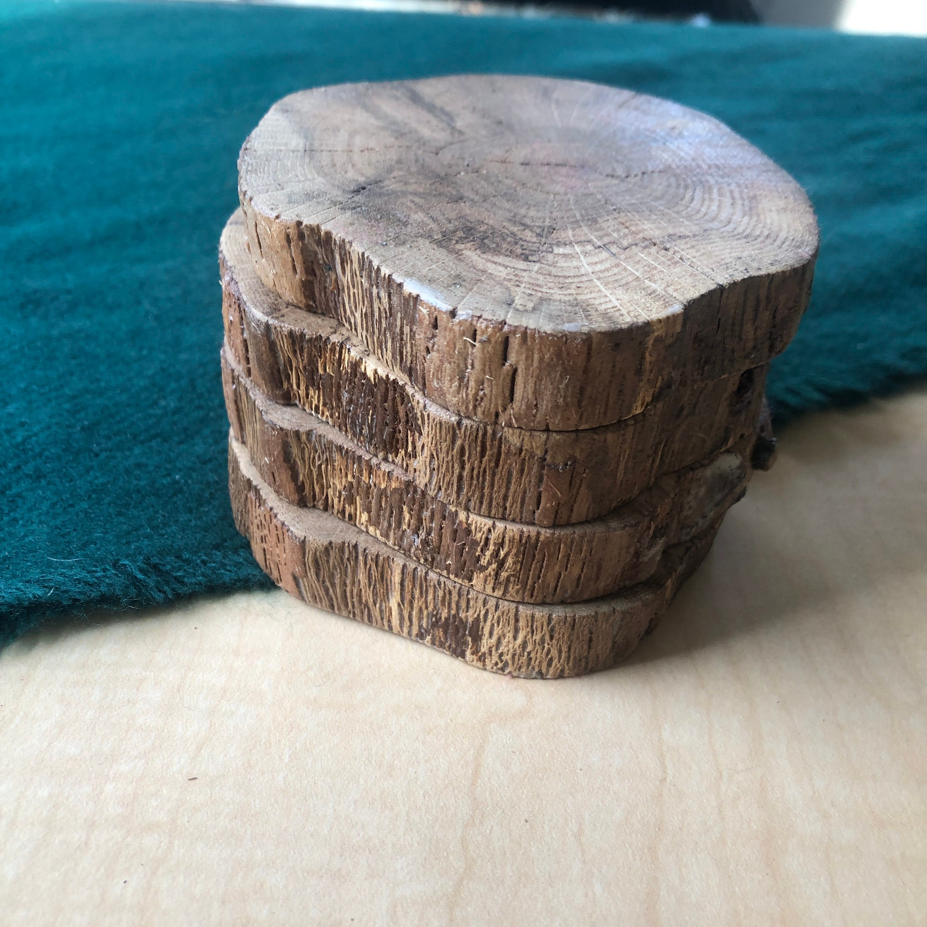 Natural Oak Wood Drink Coasters Oak Drinkware Wine Coaster Etsy
