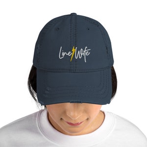 Embroidered Linewife Hat, Line Wife Distressed Hat, Line Wife Hat, Custom Hat, Womens Distressed Hat, Line Wife Apparel