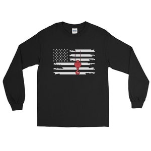 Crane Operator Long Sleeve, American Flag Long sleeve tshirt, Crane Flag Shirt, Crane Operator Gift, Union crane operator, crane long sleeve