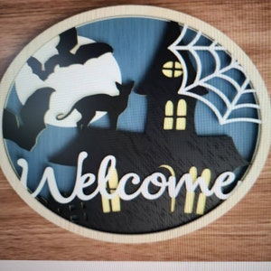 Halloween sign, laser cut Halloween sign, personalized Halloween sign