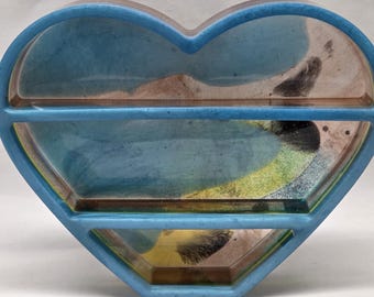 estante de corazón de resina