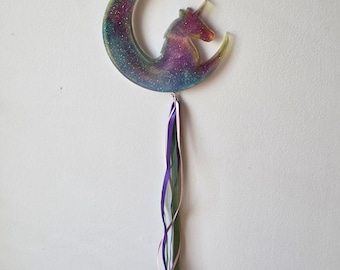 Atrapasol de resina, unicornio de fuego, decoración atrapasol de unicornio