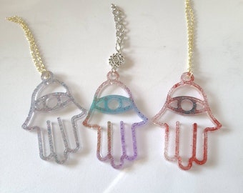 Hamsa Keychain, Good Luck ornament, Hand Of Fatima Pendant, Protection Pendant