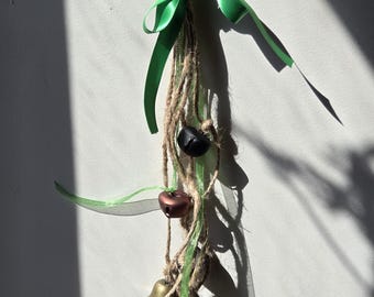 Handmade Witch Bells, Witch Bells and Wind Chimes, Hanging Bells for Wreath, Witchy Decor Wall Art, Pagan Decor, Spiritual Ward Gifts