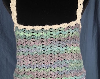 Crocheted Cropped Tank Top: Soft Acrylic Yarn, Handmade Summer Wear