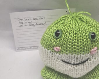 Rana de apoyo emocional hecha a mano