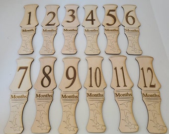 Custom Laser Cut Wood Baby Milestone Markers: Duck Call Photo Props