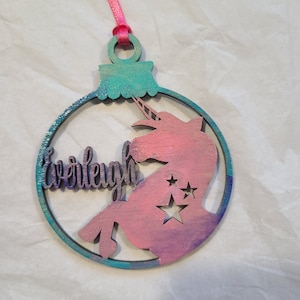 Personalized unicorn ornament