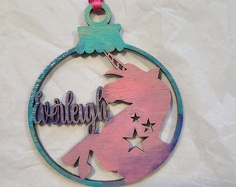 Personalized unicorn ornament