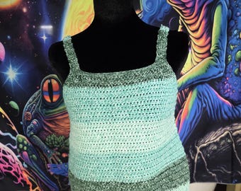 Camiseta sin mangas de ganchillo/camiseta sin mangas hecha a mano