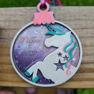 Personalized unicorn ornament