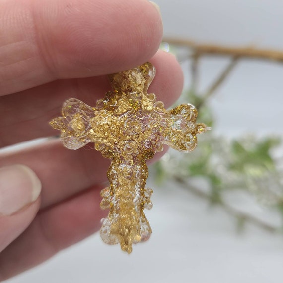 Resin Pendant Necklace Resin Cross Necklace Christian Jewelry